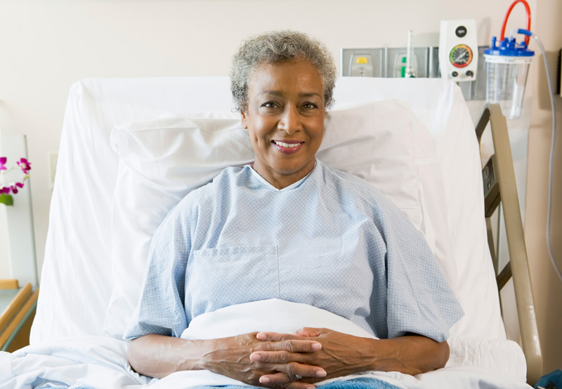 Female-patient-recovering-in-hospital-bed-after-uterine-sparing-prolapse-surgery